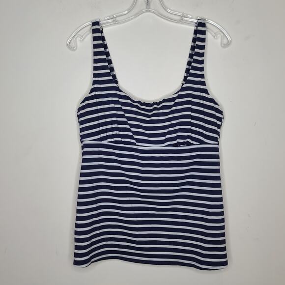 Lands' End Other - Lands End blue white striped tankini swim top - 12